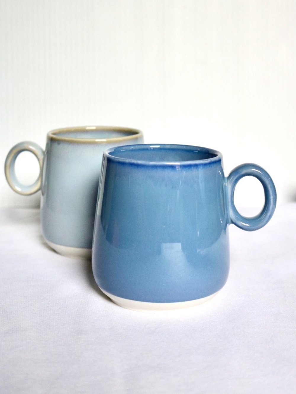 Set of 2 Madison & Co Dreamy Blue Glaze Coffee Tea Mugs
